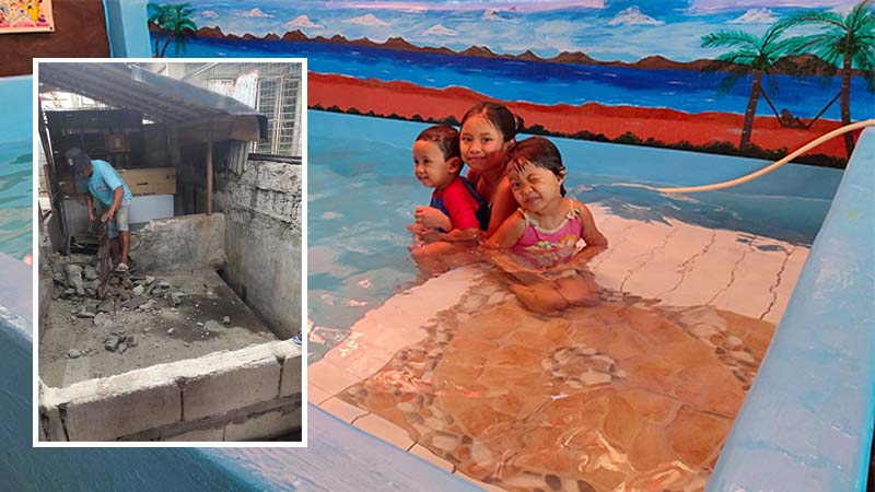 Filipino grandpa transforms animal pen into fun swimming pool for just Dh290 