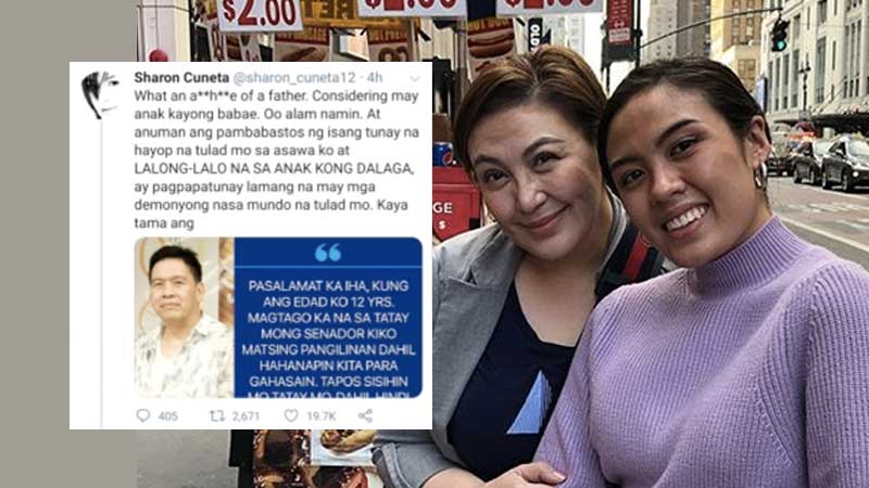 Man who threatened to rape Sharon Cuneta’s daughter may face up to 12 years in jail, NBI investigation begins