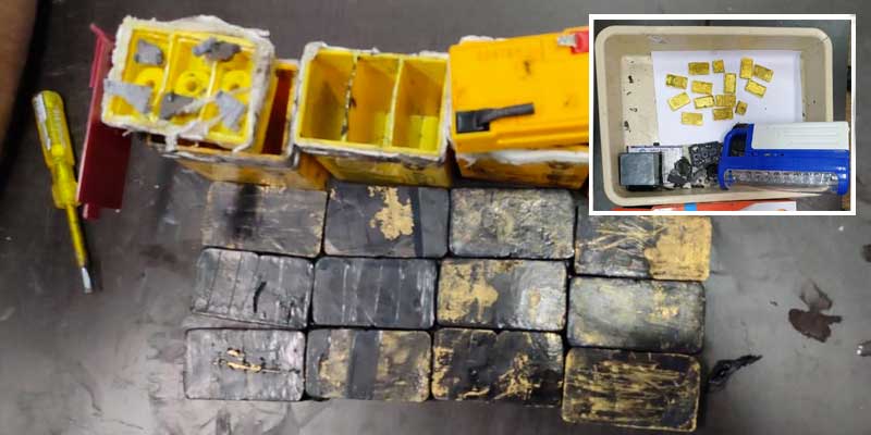Dh2.2 million gold bars seized from 3 Indians on flight from UAE