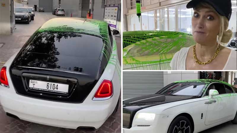 Supercar Blondie shocks followers with 'horrible' Rolls Royce paint job in Dubai