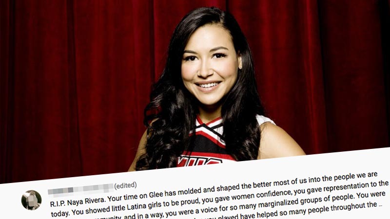 Fan’s moving tribute to Glee’s Naya Rivera
