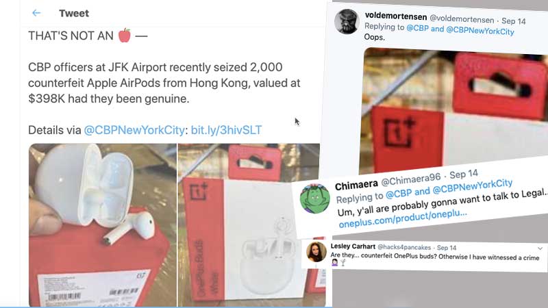 OnePlus Buds seized as ‘fake’ Apple AirPods, Twitter users have a blast