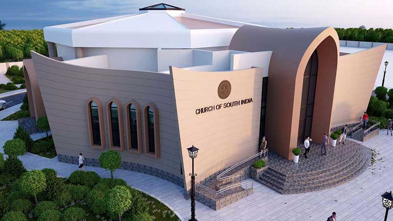 An artist's impression of Church of South India in Abu Dhabi.