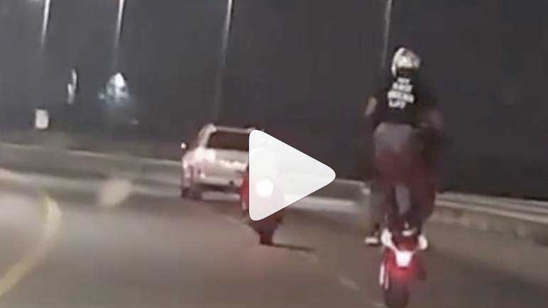 Police hunt for motorbikers doing stunts on UAE road