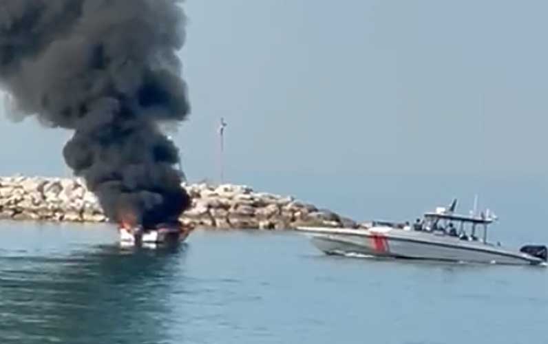 Boat catches fire off Ras Al Khaimah coast, 2 hurt