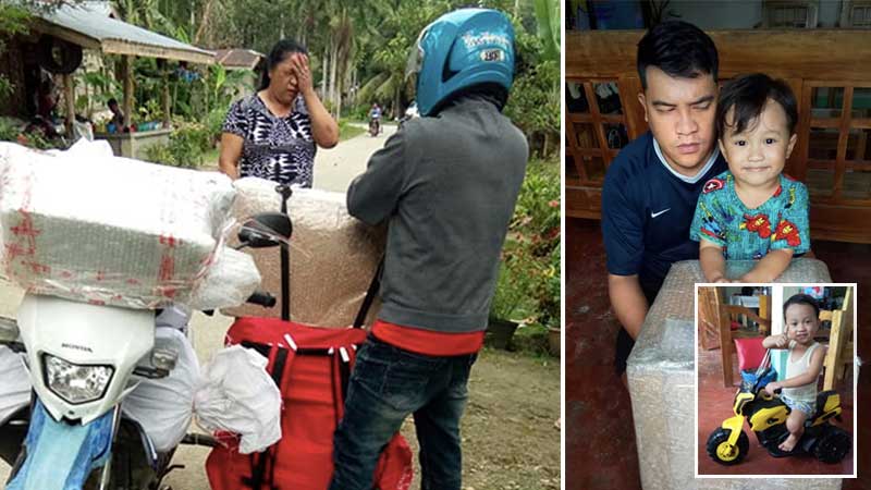 Filipino boy shocks relatives after ordering motorbike, excavator online