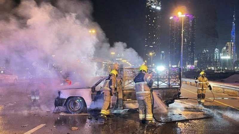 3 injured in Dubai car crash that ended in fire