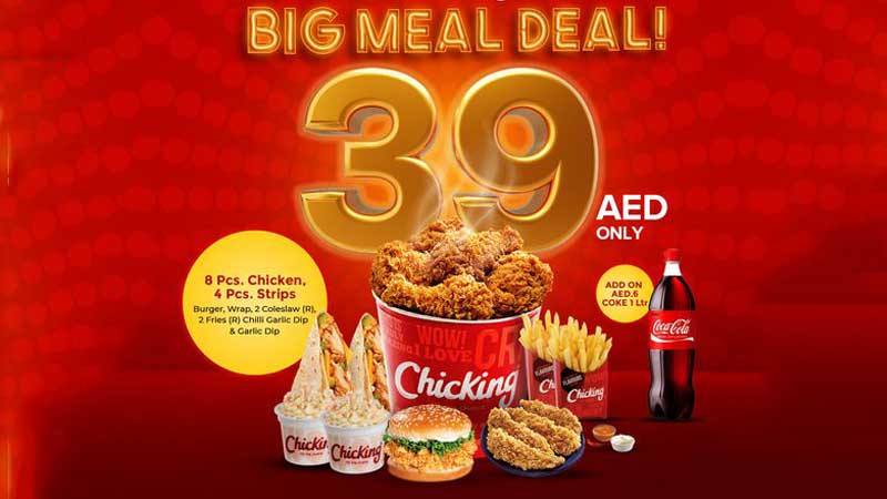 20 items for Dh39 in Chicking big meal deals