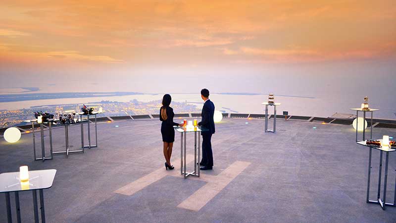 Abu Dhabi dinner on Middle East's highest helipad