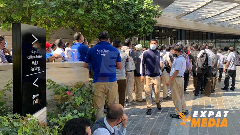 Residents line up for free Covid-19 vaccine in Downtown Dubai