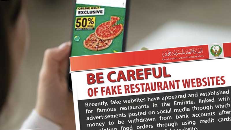 Beware of fake restaurant websites, UAE police warn
