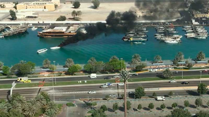 Yacht catches fire in Abu Dhabi