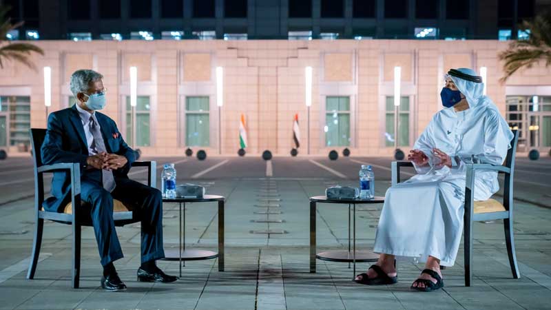 Sheikh Abdullah bin Zayed meets Indian Minister of External Affairs in Abu Dhabi
