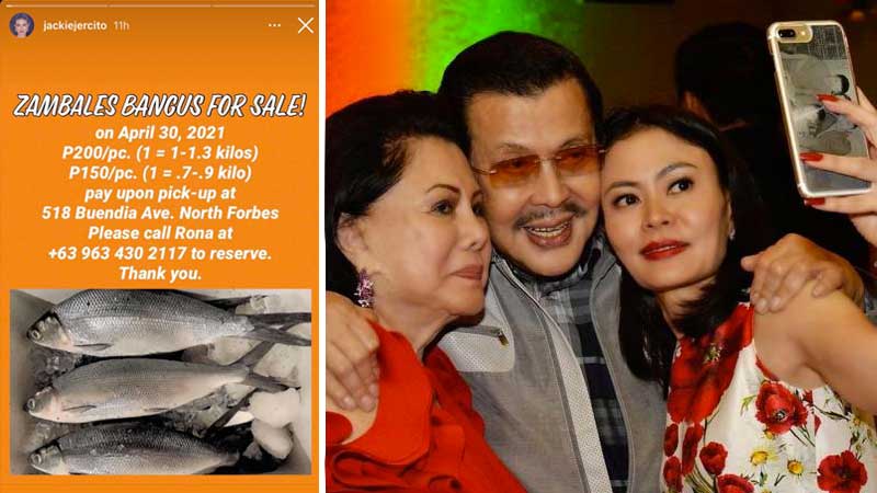 Erap Estrada’s daughter Jackie Ejercito sells fish