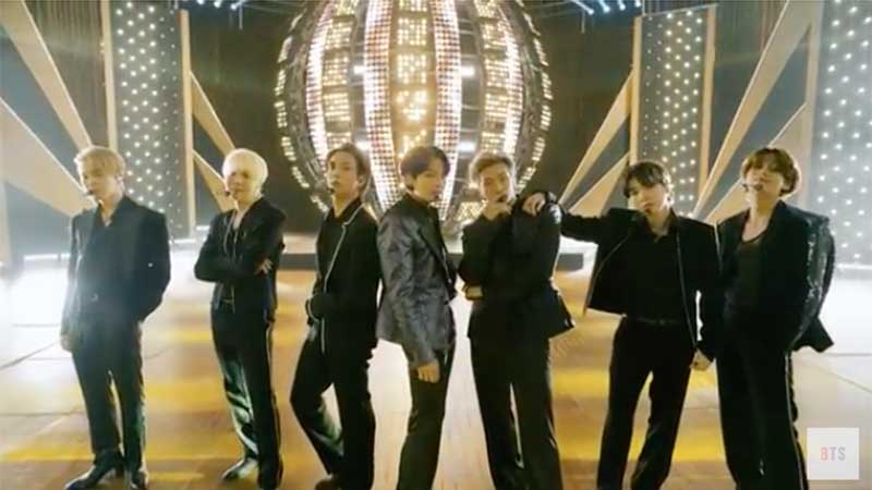 BTS perform Dynamite at the Billboards Music Awards on May 24, 2021.