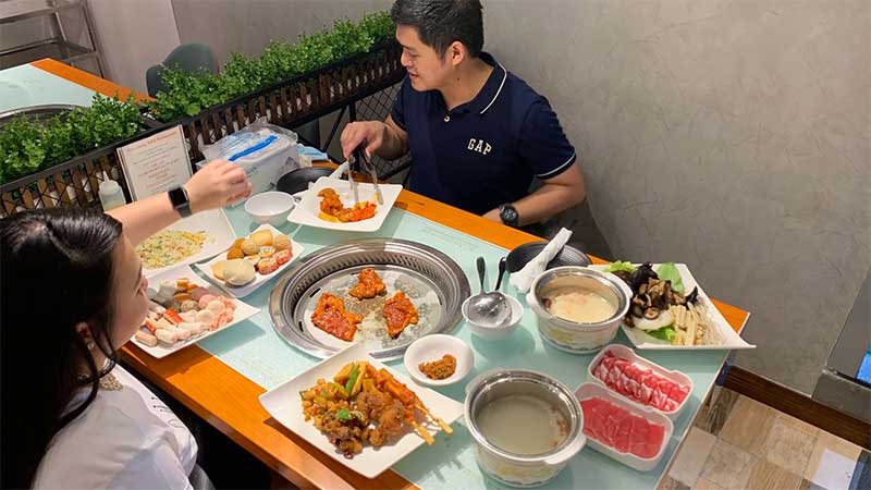 At Ya Lu Jiang Barbecue in Al Barsha, Dubai.