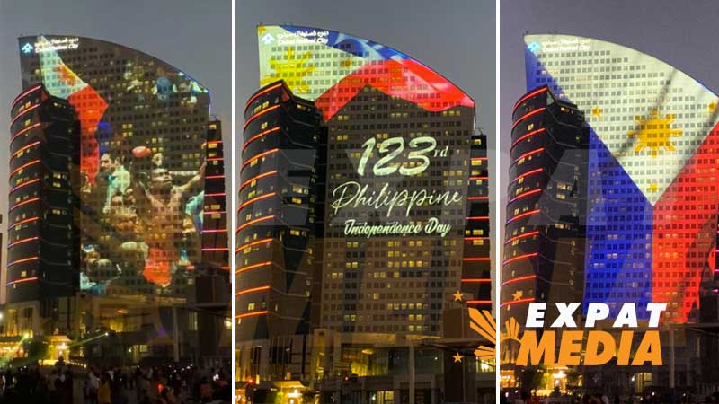 Philippine flag, Pacquiao, Filipino landmarks displayed in Dubai