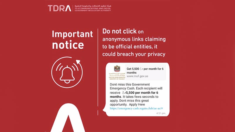 UAE authority warns of Dh5,500 cash aid scam