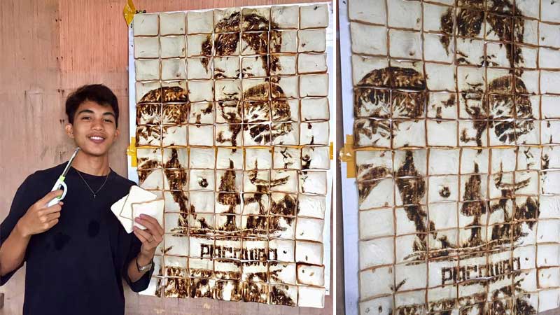 Teen creates Manny Pacquiao sliced bread portrait