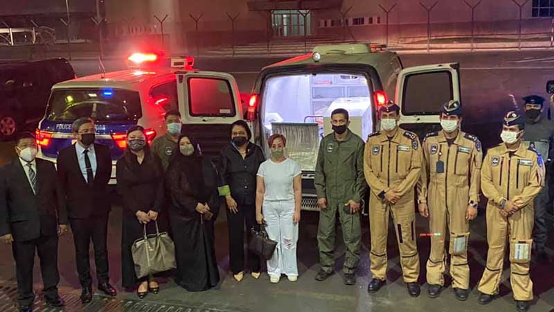 Remains of Filipino nurse killed in Abu Dhabi air ambulance plane crash flown home