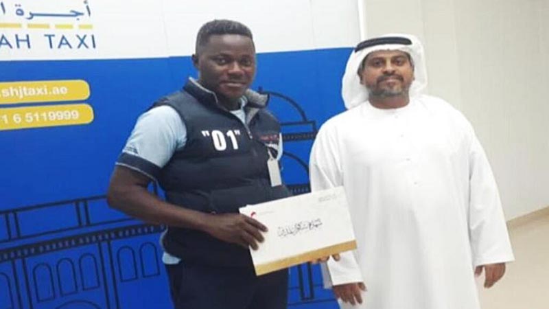 Nigerian taxi driver in Sharjah honoured for returning Dh100,000 left behind by passenger