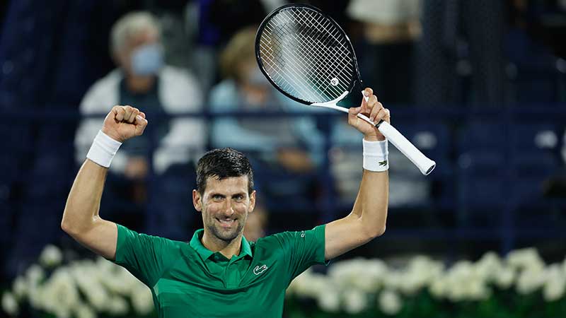 Novak Djokovic advances at Dubai Duty Free Tennis Championships