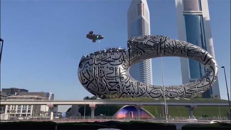 Hoverplane landing in Dubai Museum of the Future: Real or reel?