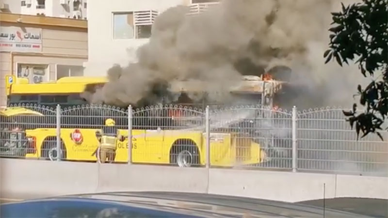 School bus catches fire on Sharjah highway