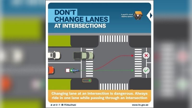 Drivers switching lanes at Abu Dhabi intersections to be fined Dh400
