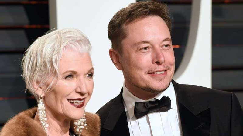 Maye Musk with her son, Elon Musk, Tesla's CEO and co-founder.