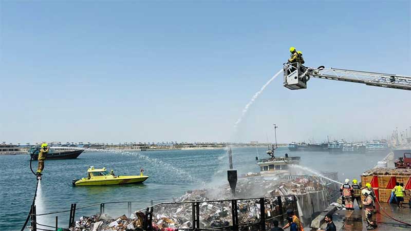 Dhow boat in Dubai catches fire