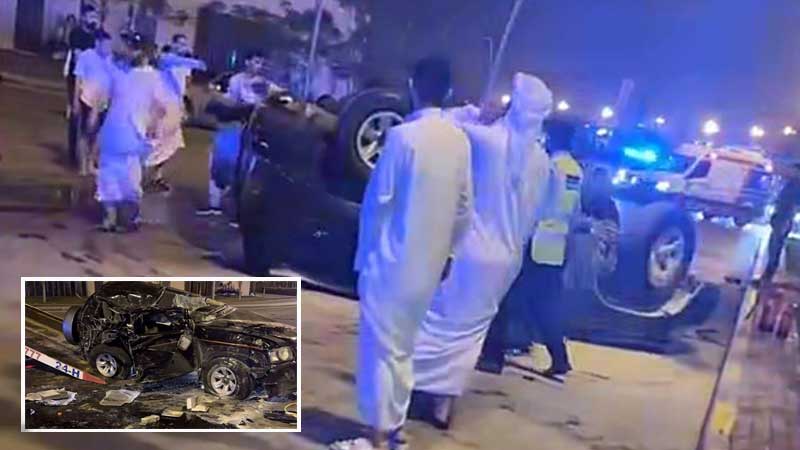 2 Emiratis injured after SUV overturns, catches fire in Khorfakkan