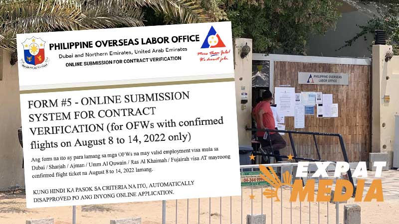 POLO Dubai announces new dates for online contract verification forms for Filipinos with flights in August