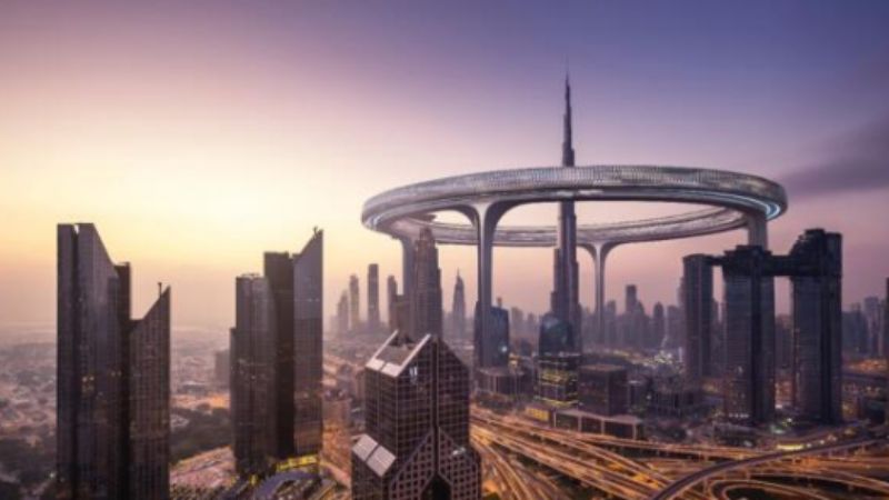 Architects design giant 500-meter-tall ring to wrap around Burj Khalifa