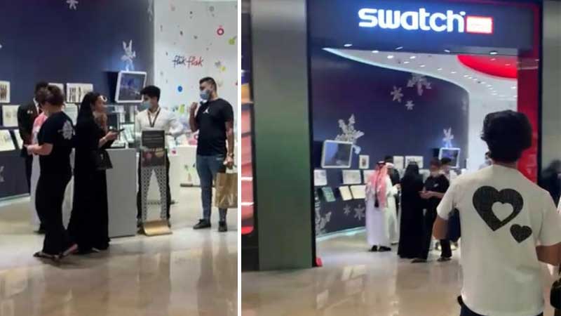 MoonSwatch fever in Dubai: collectors camp outside Swatch shop in Dubai Mall