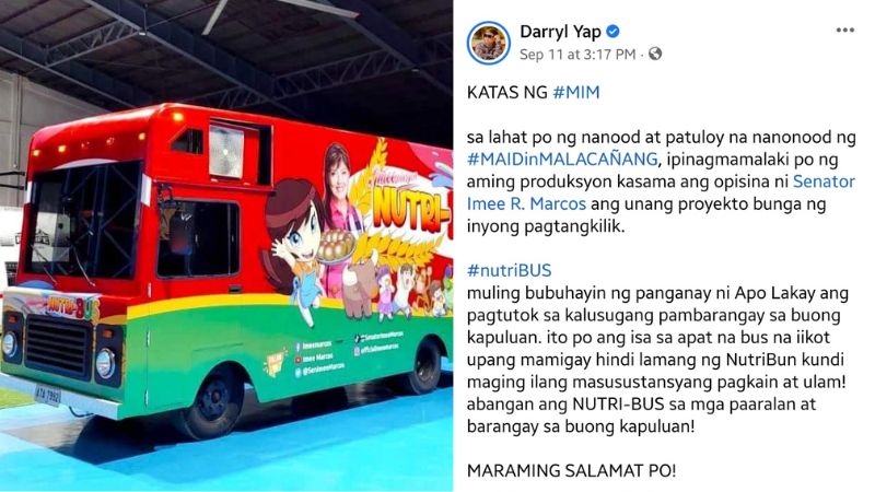 Nutribus launched following the success of ‘Maid in Malacañang’