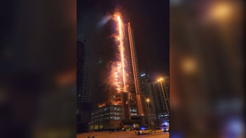 Fire breaks out at Downtown Dubai high-rise early Monday morning