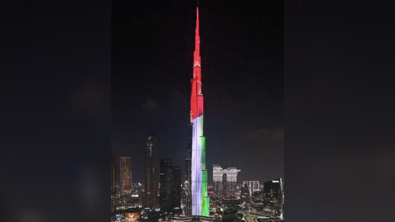 Burj Khalifa lights up in flag colors to celebrate National Day