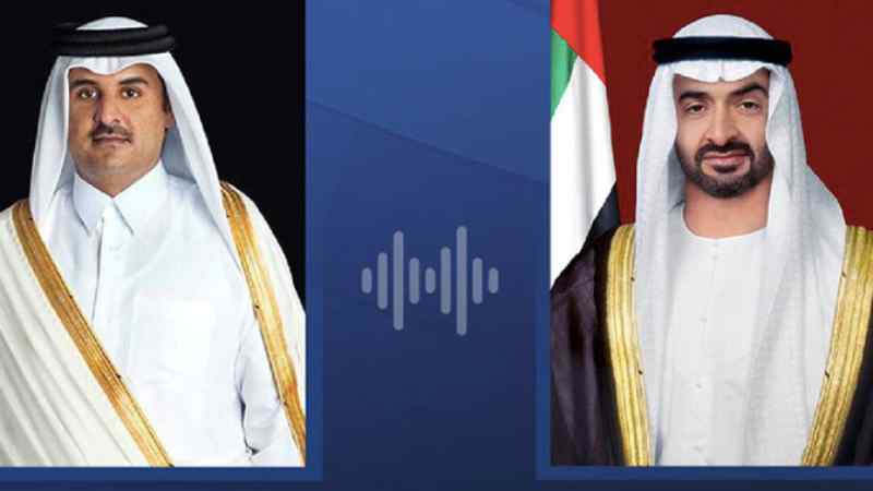 UAE President, Emir of Qatar discuss strengthening bilateral relations