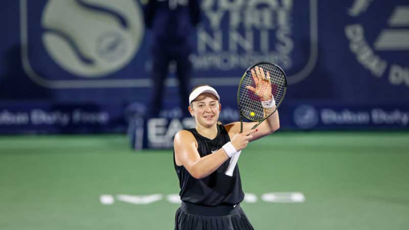 Dubai tennis: Jelena Ostapenko wins on mother’s birthday