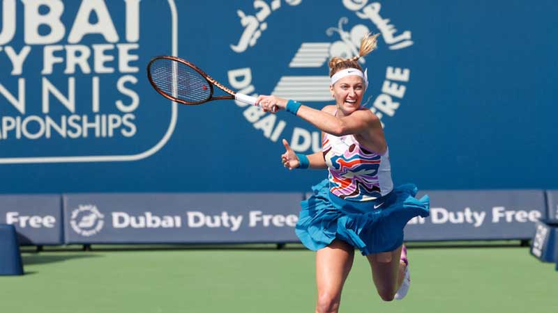 2013 Dubai champion Petra Kvitova turns on style on centre court