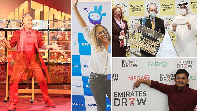 UAE raffle draws include Big Ticket, Mahzooz, Dubai Duty Free Millennium Millionaire, Emirates Draw and Little Draw