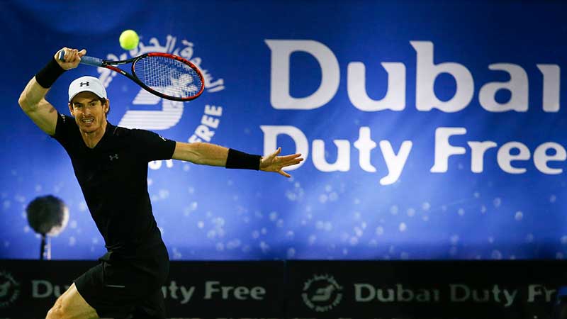 Andy Murray at the Dubai Duty Free Tennis Championships