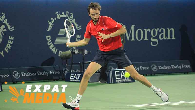 Daniil Medvedev at the Dubai Duty Free Tennis Championships.