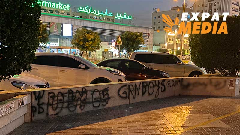 Vandals deface Dubai sidewalks with graffiti