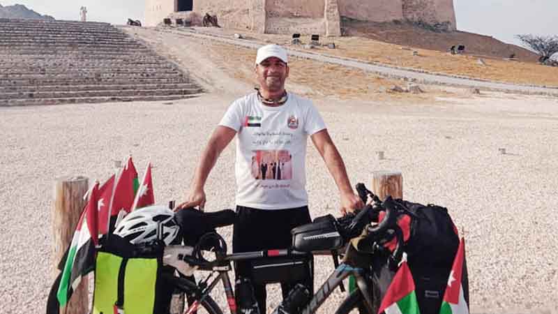 Man travels on bicycle from Jordan to UAE in 3 months