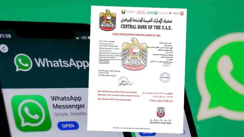 Fake UAE Central Bank legal notice targets residents on WhatsApp