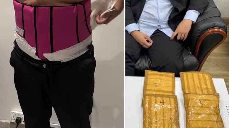 Cocaine hidden in a body belt