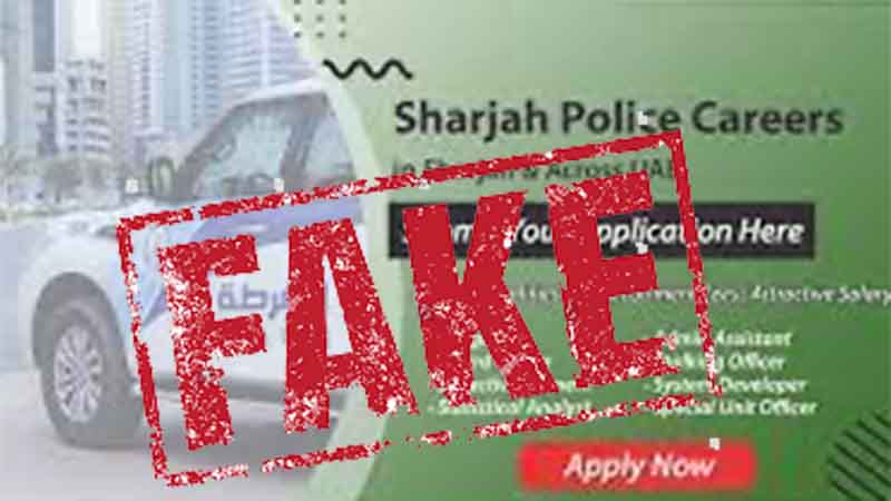 Scammers target UAE residents with fake Sharjah Police jobs