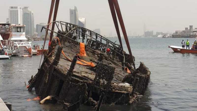 9 sunken dhow boats recovered from Dubai Creek